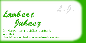 lambert juhasz business card
